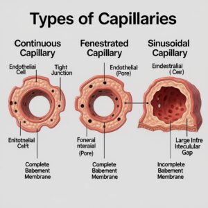 Types of Capillaries-Permeability Tailored to Organ Needs